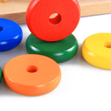 Conjunto Educativo 8 em 1 Montessori de Formas Geométricas – Blocos de Madeira Sensoriais para Bebês e Crianças