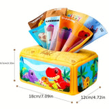 Livro de Pano Sensorial para Bebês (0-3 Anos) – Resistente a Rasgos, Algodão Orgânico, Brinquedo Educativo Montessori com 7 Páginas Interativas