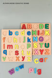Quebra-Cabeça de Madeira Montessori com Letras, Números e Formas – Brinquedo Educativo Pré-Escolar