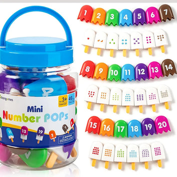 Jogo Educativo Montessori de Sorvete – Correspondência de Números, Cores e Formas para Crianças