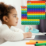 Brinquedo Pop It Matemático 1–200 – Tabuleiro Educativo Sensorial de Contagem e Aprendizagem em Silicone Arco-Íris para Crianças