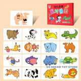 Cartões Montessori de Correspondência de Animais – Jogo Cognitivo de 32 Peças para Crianças
