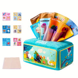 Livro de Pano Sensorial para Bebês (0-3 Anos) – Resistente a Rasgos, Algodão Orgânico, Brinquedo Educativo Montessori com 7 Páginas Interativas