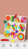 Formas geométricas de madeira coloridas montessori quebra-cabeças cognitivos 3