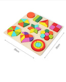 Formas geométricas de madeira coloridas montessori quebra-cabeças cognitivos 3