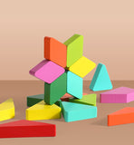 Formas geométricas de madeira coloridas montessori quebra-cabeças cognitivos 3